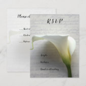 Calla lly op oude handschrift rsvp kaart (Voorkant / Achterkant)
