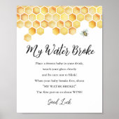 CALLA Mijn Water Broke Baby shower Game Sign Poster (Voorkant)