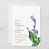 Calla minimalistische moderne mooie bloemenbruilof kaart (Voorkant)