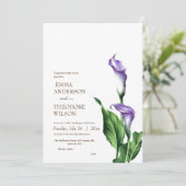 Calla minimalistische moderne mooie bloemenbruilof kaart (Staand voorkant)