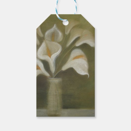 Calla snijdt bloemen in een vaas artistiek leven cadeaulabel (Voorkant)