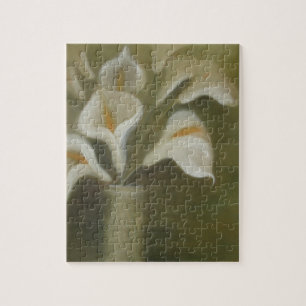 Calla snijdt bloemen in een vaas artistiek leven legpuzzel