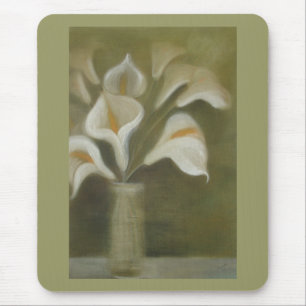 Calla snijdt bloemen in een vaas artistiek leven muismat