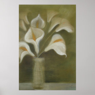 Calla snijdt bloemen in een vaas artistiek leven poster