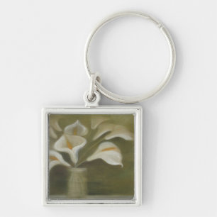 Calla snijdt bloemen in een vaas artistiek leven sleutelhanger