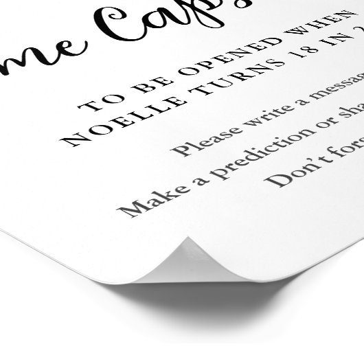 CALLA Time Capsule Baby shower teken Poster (Hoek)