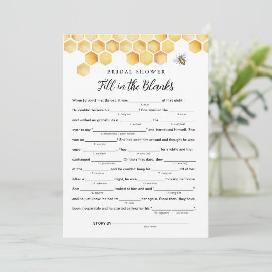 CALLA Vrijgezellenfeest Libs, vul het spel Blanks Kaart (Staand voorkant)