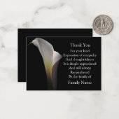 Calla White Bedankt Notitiekaartje (Voorkant / Achterkant in situ)