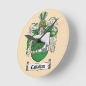 Callahan Coat of Arms Round Clock ( Ronde Klok (Hoek)