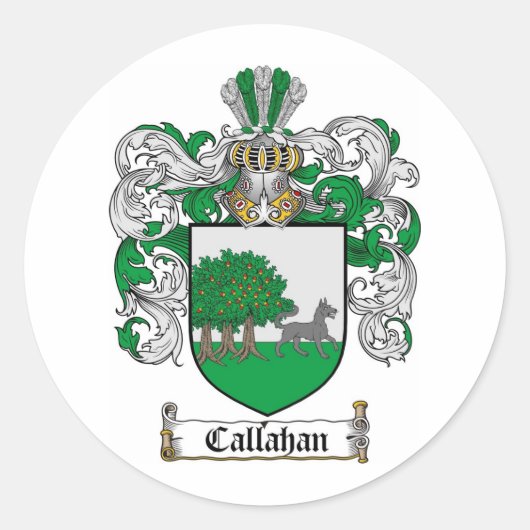 CALLAHAN FAMILIE CREST - CALLAHAN COAT VAN WAPENS RONDE STICKER (Voorkant)