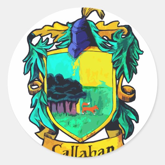 Callahan Family Crest (uitsparing) Ronde Sticker (Voorkant)
