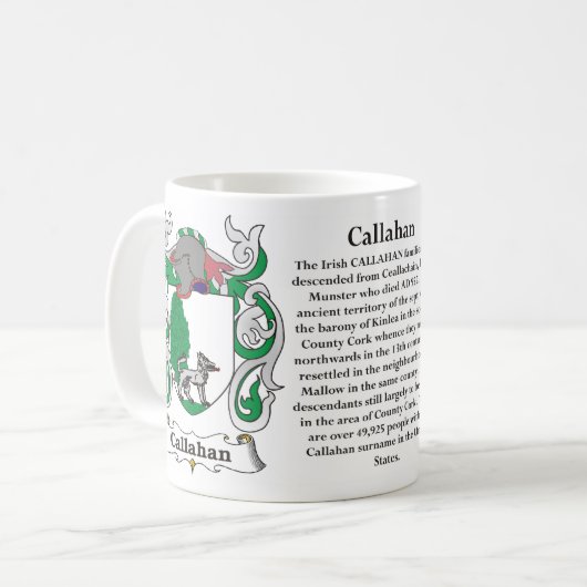 Callahan - Gezinsbekleding van de Mok van wapens (Voorkant links)