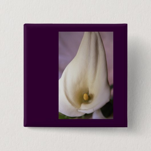 Callalily Vierkante Button 5,1 Cm (Voorkant)