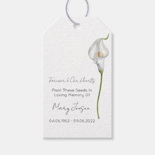 Callalily Zaadpakket Herdenking Funeral Gift Tags Cadeaulabel