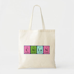 Callan periodieke lijstnaam canvas tas