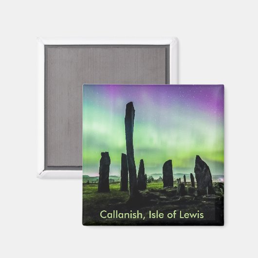 Callanish en Aurora vierkante koelkast magneet (Voorkant / Achterkant)