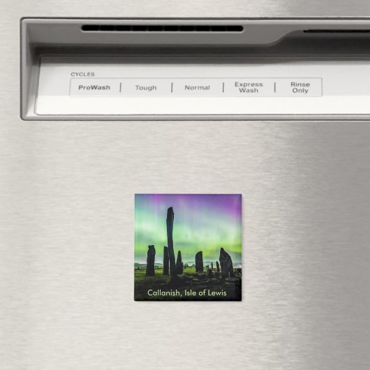 Callanish en Aurora vierkante koelkast magneet (Insitu (Vaatwasser))