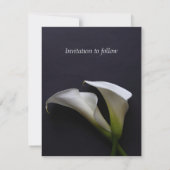 Calla's op een donkere achtergrond save the date (Achterkant)