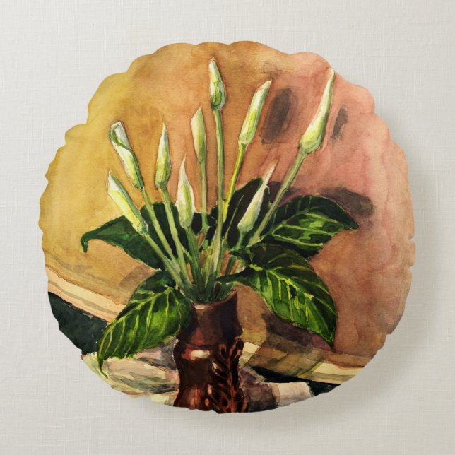 Calla's Rond Kussen (Voorkant)