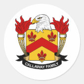 Callaway Family Crest Ronde Sticker (Voorkant)