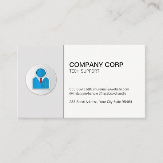 Callcenter | Zakelijke Man Headset Logo Afsprakenkaartje (Voorkant)