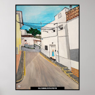 Calle Cabanilles schilderij van Alfred Fox Poster