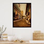 Calle de Habana in Havana, Cuba 1900 Poster (Keuken)