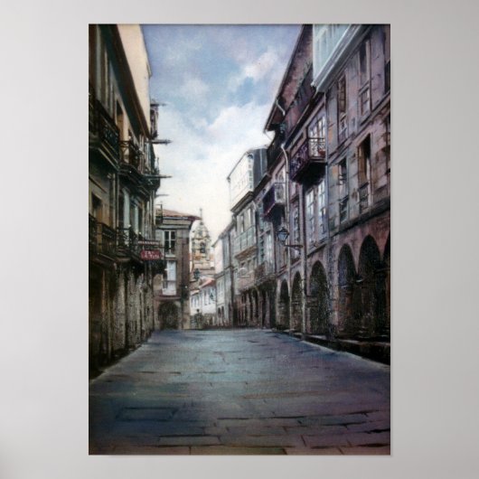 Calle del Villar (Santiago de Compostela) Poster (Voorkant)