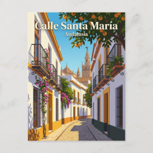Calle Santa María, Sevilla Spanje Briefkaart