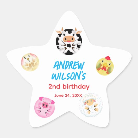 Called Farm Party Animals Ready to Play Balls Ster Sticker (Voorkant)