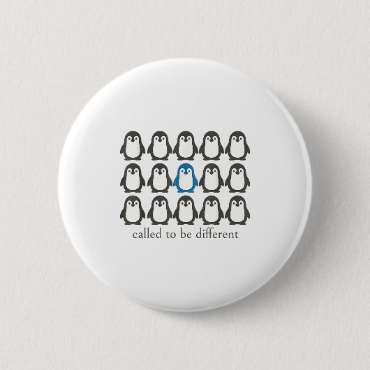 Called To Be Different Christian Penguin Faith Ins Ronde Button 5,7 Cm (Voorkant)