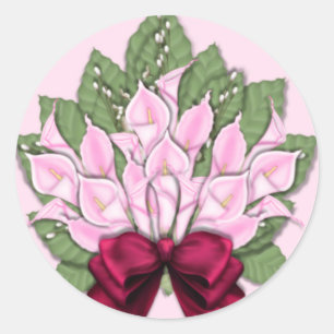 Calli Lillies trouwstickers Ronde Sticker