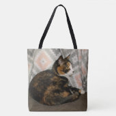 Callie Cat op Sofa Tote Bag (Voorkant)