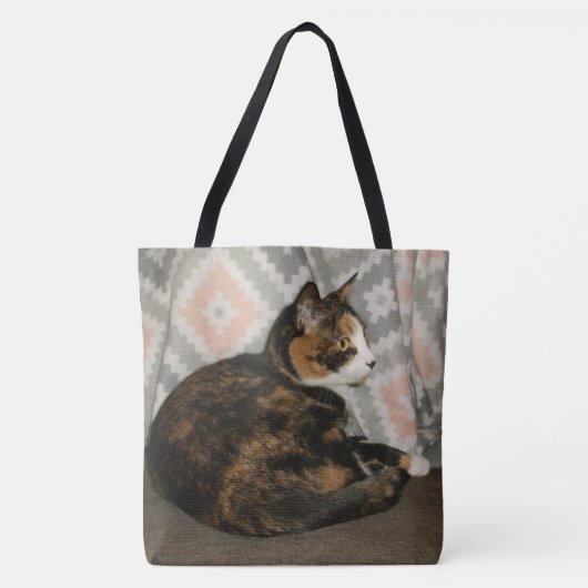 Callie Cat op Sofa Tote Bag (Voorkant)
