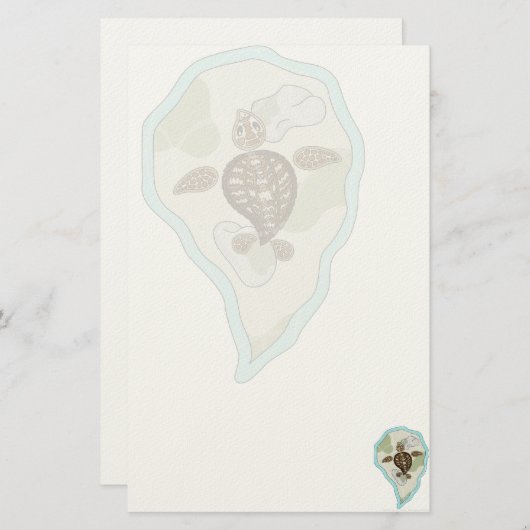 Callie de Zee Turtle Stationery Briefpapier (Voorkant / Achterkant)