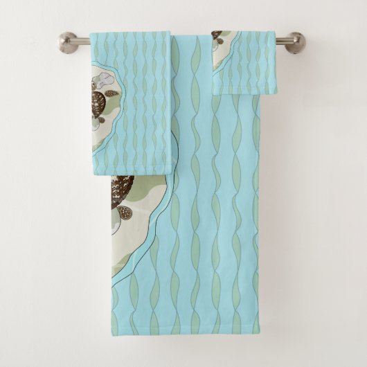 Callie de zeeschildpad handdoekenset bad handdoek (Insitu)