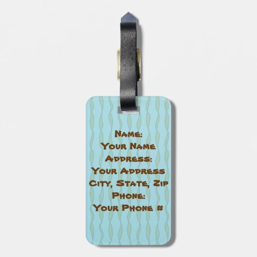 Callie het Zee Schildpad Bagagelabel (Achterkant verticaal)