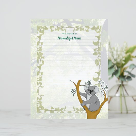 Callie Koala Ivy Lined Paper Sheet (Staand voorkant)