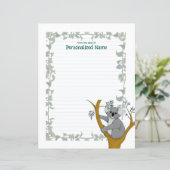 Callie Koala White Ivy Lined Paper Sheet (Staand voorkant)