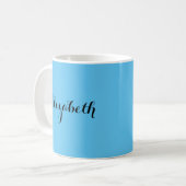 Calligraded Coffee Mok Name Sky Blue Trendy (Voorkant links)