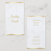 Calligraded Script Elegant Marble Gold Modern Visitekaartje (Voorkant / Achterkant)