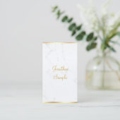 Calligraded Script Elegant Marble Gold Modern Visitekaartje (Staand voorkant)