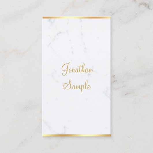 Calligraded Script Elegant Marble Gold Modern Visitekaartje (Voorkant)