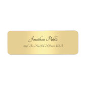 Calligraded Script Gold Minimalist Sjabloon Chic Etiket (Voorkant)