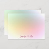 Calligraded Script Modern Trendy Colorful Trendy Notitiekaartje (Voorkant / Achterkant)