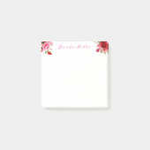 Calligrafed Naam Tekst Waterverf Rozen Bloemen Post-it® Notes (Voorkant)