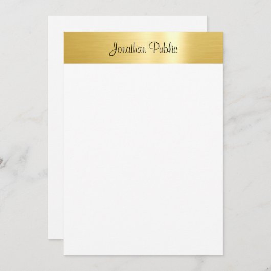 Calligrafed Script Gold Look Elegant Sjabloon (Voorkant / Achterkant)