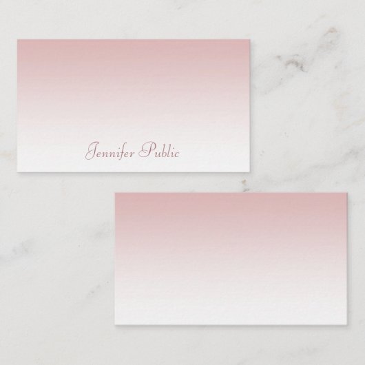 Calligrafed Script Naam Modern Roos Goud Trendy Notitiekaartje (Voorkant / Achterkant)