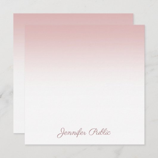 Calligrafed Script Naam Roos Goud Modern Sjabloon (Voorkant / Achterkant)