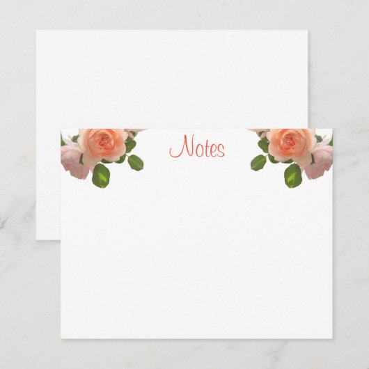 Calligrafed Script Trendy Waterverf Rozen Floral Notitiekaartje (Voorkant / Achterkant)